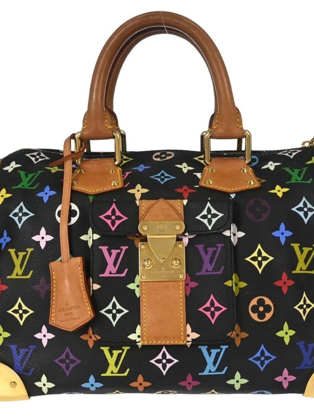 Louis Vuitton Black Monogram Multicolor Speedy 30 Handbag M92642 SP0034 188961